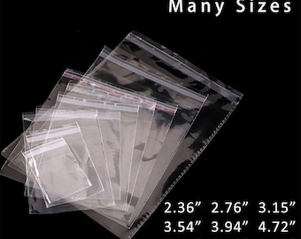 4.72‘’ Width Self-adhesive Transparent Plastic Bag / 12cm Reusable Cello Bag Opp Packaging Bag / Clear Storage Bag 60-1000Pcs
