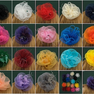 1/18PCS 5.9'' Beads Corsage Hair Accessory Mini Fascinators Hairpin 18Colors Party Wedding Deby Bridal Shower Hair Decor Hairclip image 1