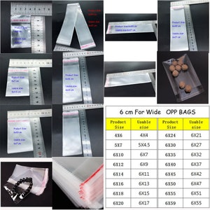 50-100PCS zelfklevende afdichting doorzichtige poly plastic zakken hersluitbare cello/cellofaan OPP-zak voor bakkerij kaars zeep koekje 4x6cm 5x7cm 6x10cm