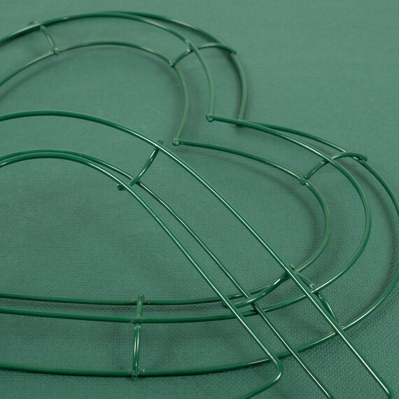 Base Per Ghirlanda Fai-da-te A Forma Di Cuore – 4 Pezzi In Ferro 25x26 Cm – Verde
