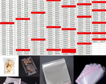 182 kinds of size Pieces Clear Resealable Cellophane Bags Self-adhesive Sealing Treat Bags OPP Plastic Bag 10cm 12cm 14cm 16cm For width