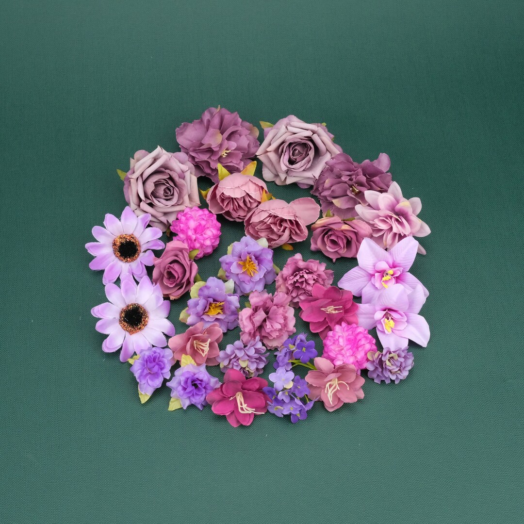 Artificial Silk Flower Heads Kit, 29pcs/kit, DIY Bulk Flower Heads, DIY ...
