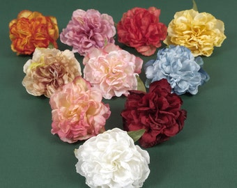 May include: Assortment of 10 artificial flowers in various colors, including orange, pink, red, yellow, blue, and white. The flowers are all in bloom and have a realistic appearance.