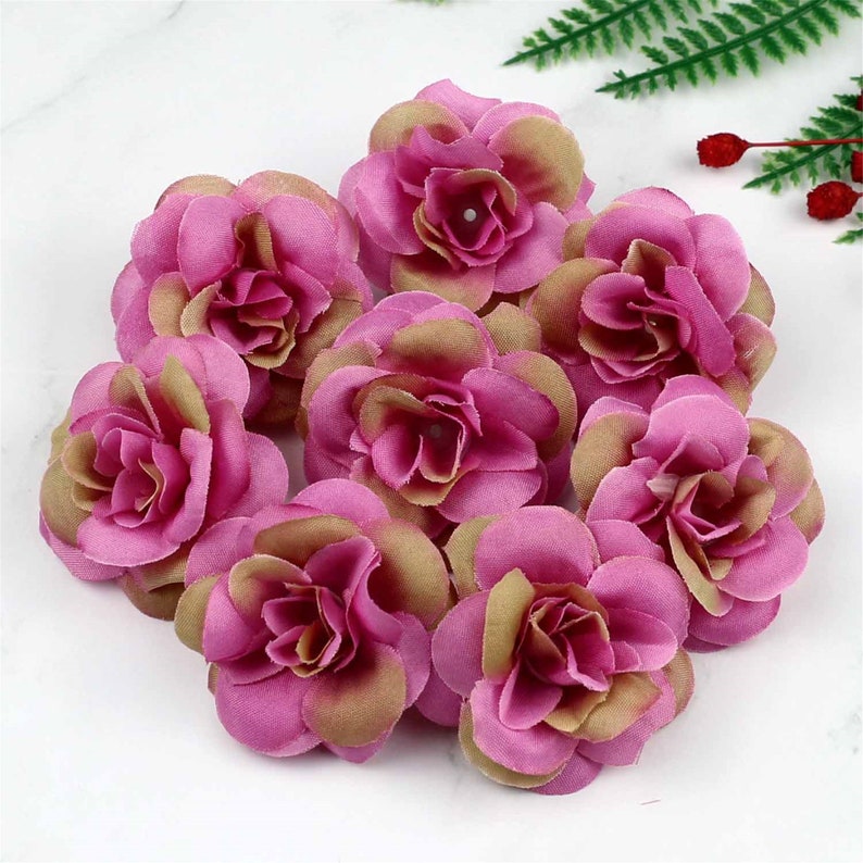 120pcs Artificial Tea Flower 4.5cm wholesale Silk Rose Flowers Heads for Wedding Party Home Decoration DIY Wreath Scrapbook Gift Box Crafts