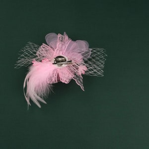 7.8'' Women's Fascinator Hat 18Color Hair Accessories Lady's Day Headpieces Headband HairClip Cocktail Corsages Lace/Feathers/Pearls Hairpin image 4