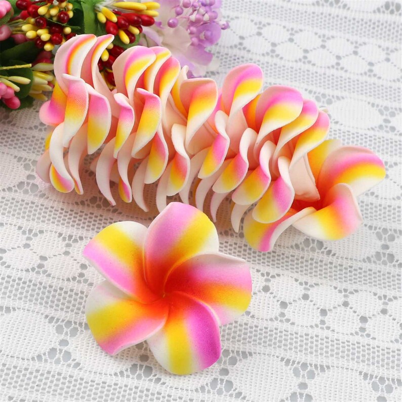 6cm Hawaiian Flowers Fake Plumeria Lots of Artificial Foam Etsy