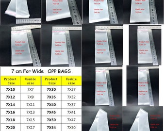 7cm Width Clear Resealable Cellophane/OPP/Poly Bags Transparent Opp Bag Packing Plastic Bags Self Adhesive Seal 15 Kinds Of Sizes for Pick