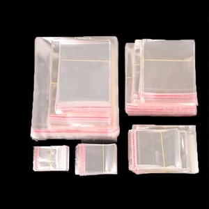 7.87‘’ Width OPP Bag Clear Self-Adhesive Packing Bag Transparent Cello Bag For Storage Packaging 30-100PCS