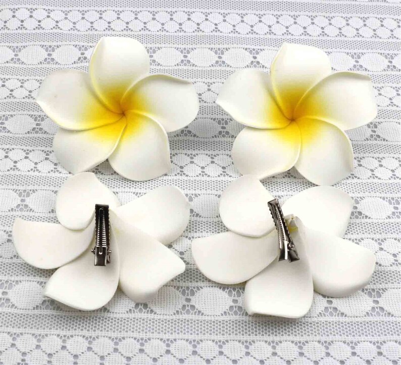 9cm Large Plumeria Hair Clip/frangipani Hair Clip/hawaiian Lei Etsy