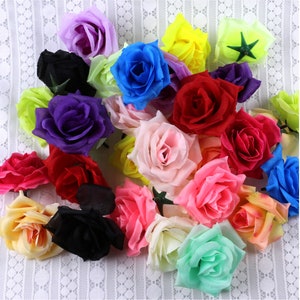 10/100PCS Artificial Silk Flower Head Wholesale Silk Rose 8cm For DIY Flower Wall Kissing Ball Wedding Arrangement Faux Flower