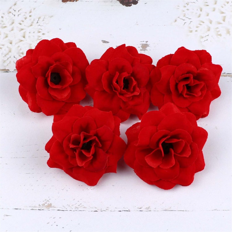 10200PCS Red Velvet Flower Heads in Bulk Artificial Rose Etsy