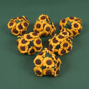 1/10 pacote de flores artificiais picaretas pequeno girassol mini papel amoreira pacote de flores do sol para artesanato diy mini buquês cartões caixa de presente decoração