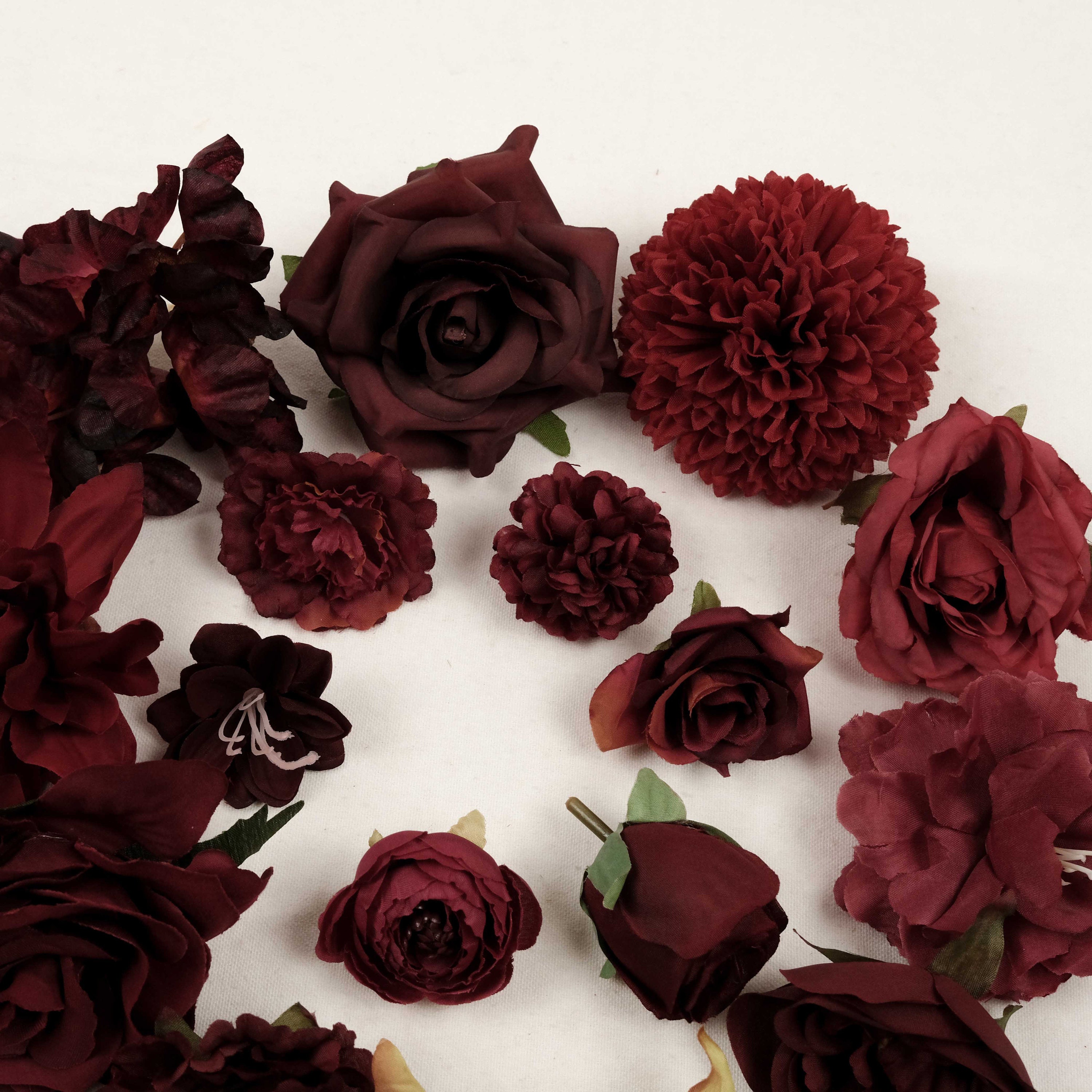 YYHUAWU Set di fiori artificiali combinato con foglie di fiori sfumate con steli per bouquet di nozze fai da te, centrotavola per feste di baby shower, decorazioni per la casa avorio