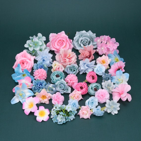 20 Teste Di Fiori Artificiali Rosa Misti In Seta – Mini Fiori Finti Per Decorazioni Fai Da Te, Bouquet, Torte - 4