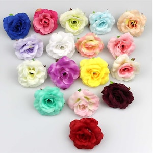 5cm Artificial Flowers Mini Silk Rose Head Wedding Home Decoration DIY Flower Wall Scrapbook Gift Box Craft Flowers 20-50-100pcs/lot