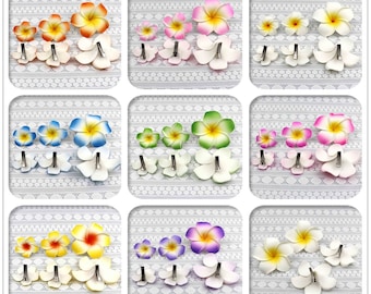 5cm 6cm 9cm 20PCS Plumeria Flower Hairpin Bohemian Frangipani Hair Clip Bridal Hair Pins Seaside Beach Barrettes Hair Accessories Gift