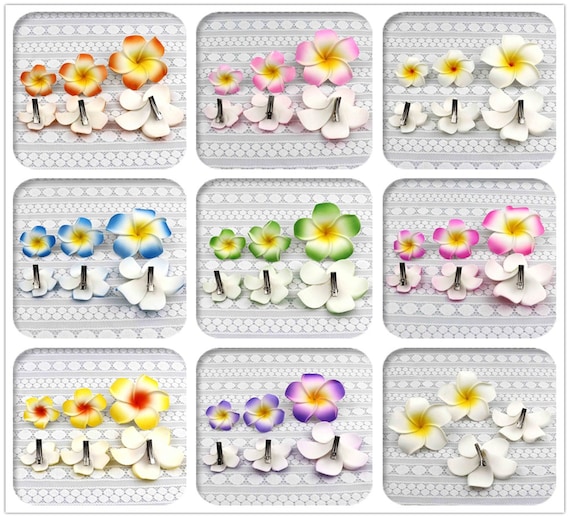 Haarnadeln Mit Plumeria-Blume – 4 Stück, Weiße Frangipani-Blüten Für Sommer & Strand