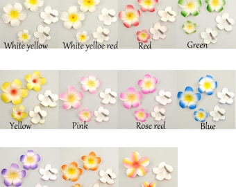 11 Color Hawaiian Frangipani Flower Hair Clips 5/6/7/8/9cm Foam  Plumeria Hair Clip Tropical Flower Beach Hair Accessories Wedding Barrettes