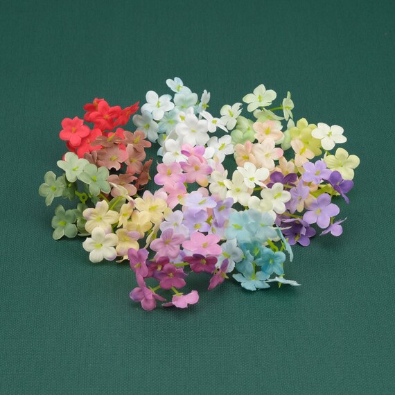 10/500pcs 1.9" Mini Artificial Silk Hydrangea Flower Head Bulk 5cm Assorted Color For DIY Cake Topper Wedding Dessert Gift Box Decor