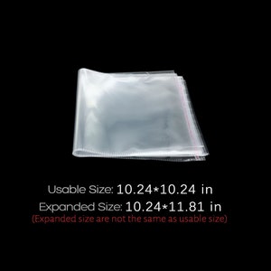 10.24‘’ Width Plastic Bag / 26CM Self Adhesive OPP Transparent Resealable Cello Poly Bag / Crystal Clear Packaging Various Sizes