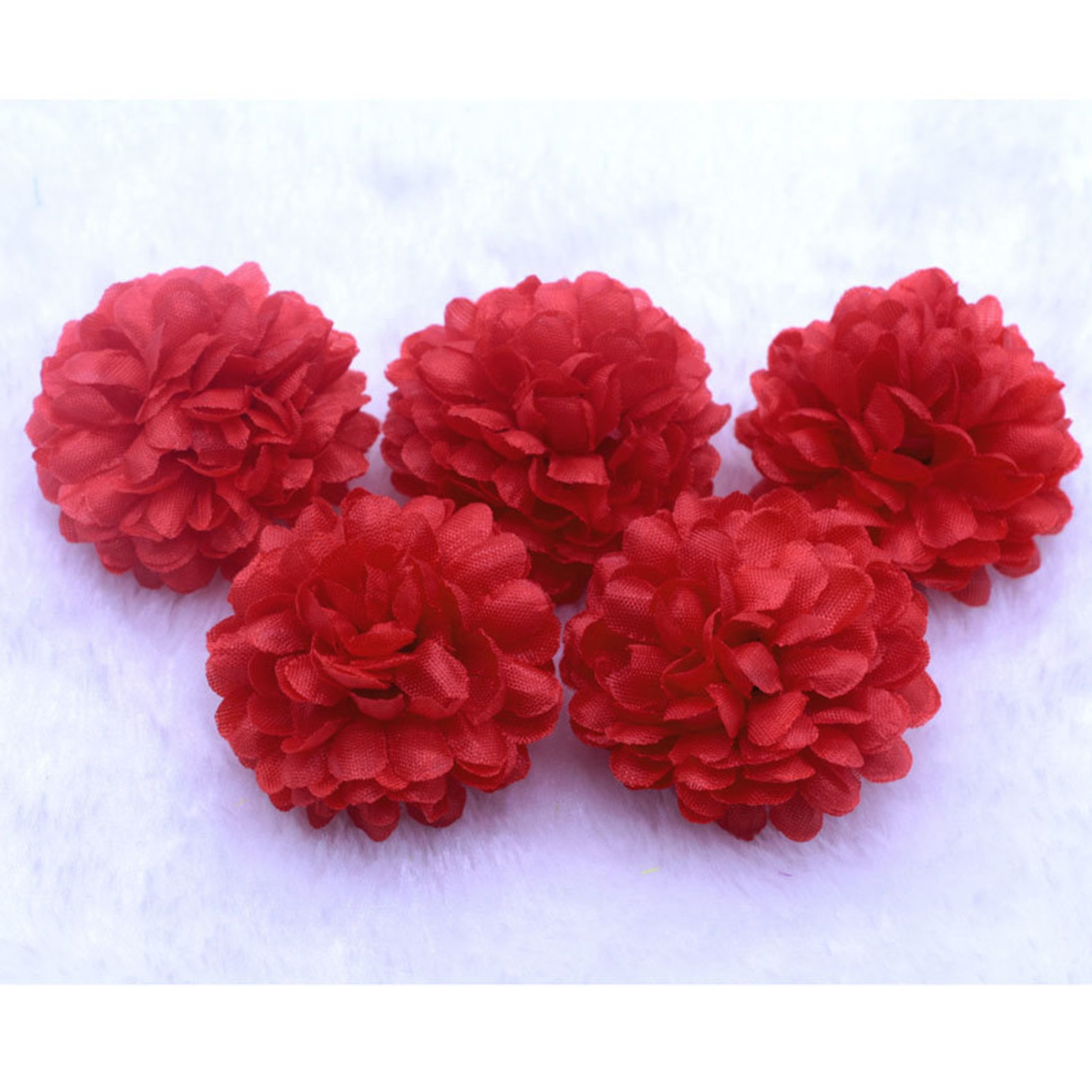 100PCS Dark Red Silk Flowers Bulk Carnation Artificial Flowers Etsy