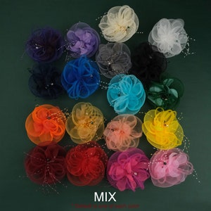 1/18PCS 5.9'' Beads Corsage Hair Accessory Mini Fascinators Hairpin 18Colors Party Wedding Deby Bridal Shower Hair Decor Hairclip image 3