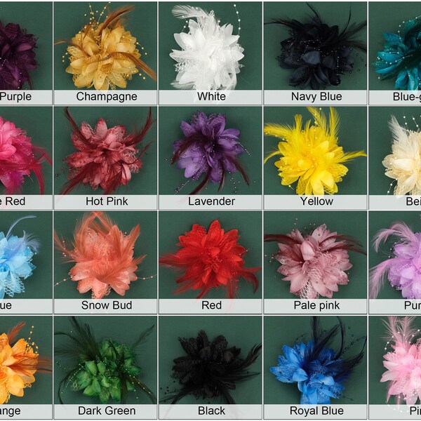 4.5in Popular Small Fascinators Hat Women's Hairpin Wedding Party Pure Color Corsages Bridal Shower Accessory Flower Hair Clip 20Colors