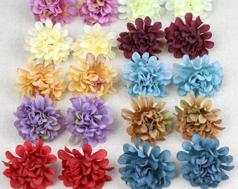 1.55"/4cm Hydrangea Artificial Silk Flower Heads Bulk For Wedding Decoration DIY Wreath Scrapbooking craft Carnation Fake Flowers 10-100pcs
