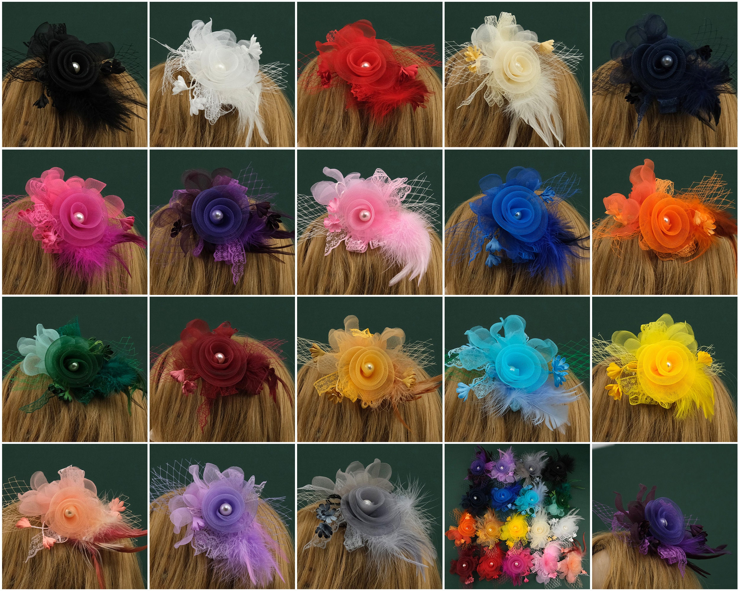 18 Pack Mini Hat Clips Tea Party Fascinator Hair Barrette Hairpin Accessory Travelwant-Women-Girl-  main image 4