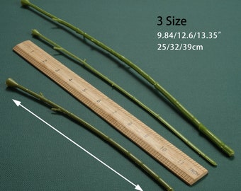 6/150PCS Green Artificial Silk Flower Stem 3Sizes Pole No Leaf  Stalk  For DIY Floral Arrangement Vase Bouquets Toss Bouquets Accessory