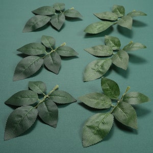 Fake Leaves Green Brown Rose Leaves Mulberry Paper Artificial Leaf