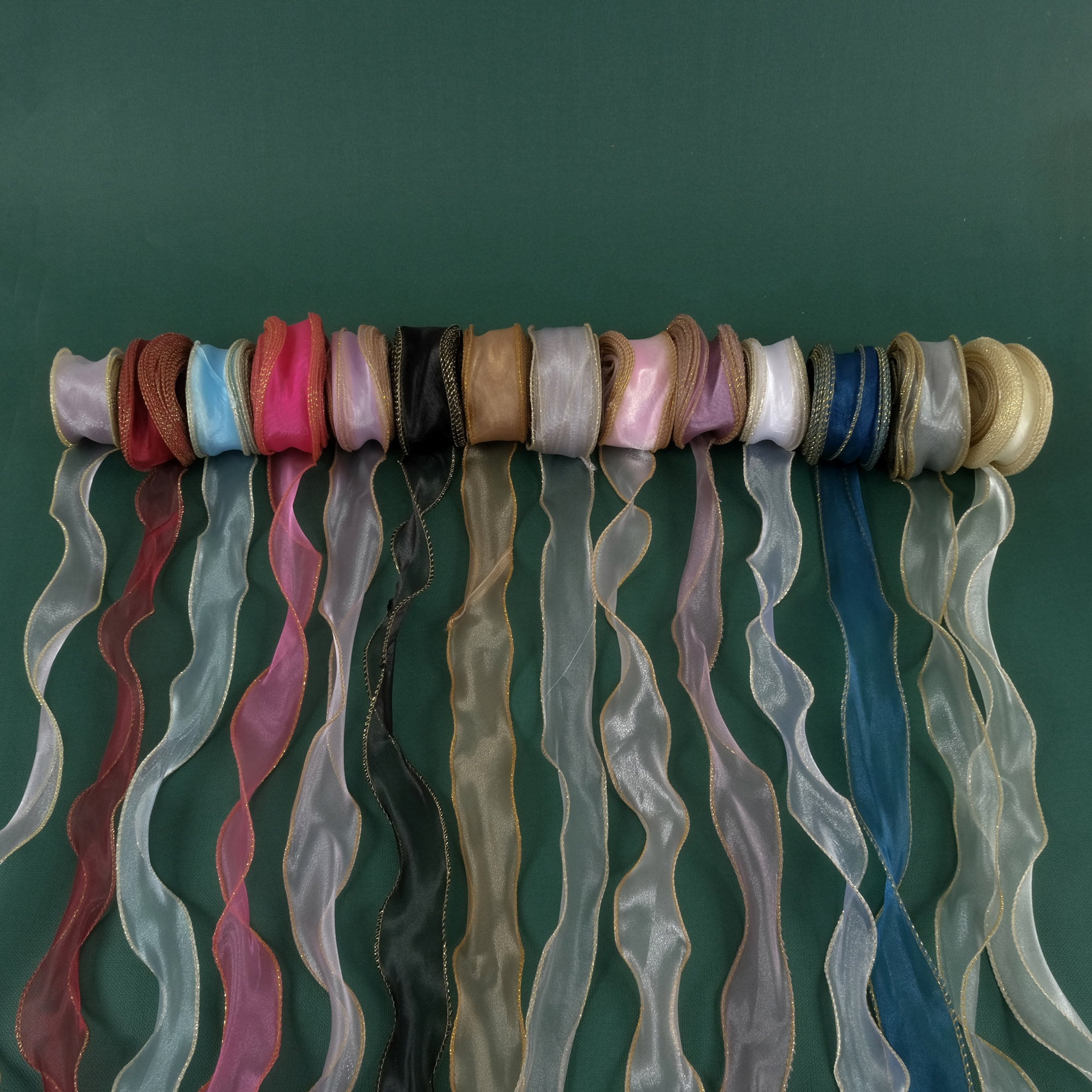 1/10PCS 14colors Sheer Ribbion 4yards Sheer Organza Ribbons 4CM Width ...