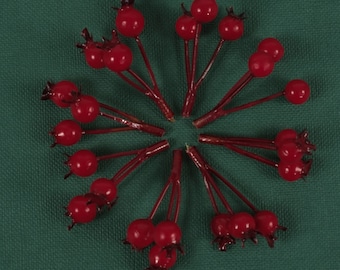 6/150PCS Rode Hulst Berry Voor DIY Ambachten Boeketten Kroon Hoofdband Krans Kerstboom Vakantie Muur Ornament Decor nep Berry