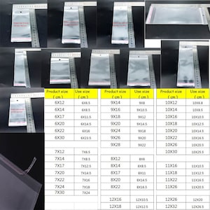 100 pz/pacco 41 dimensioni sacchetto di plastica trasparente con sigillo autoadesivo/sacchetto in polietilene OPP con foro per appendere l'imballaggio al dettaglio sacchetto all'ingrosso