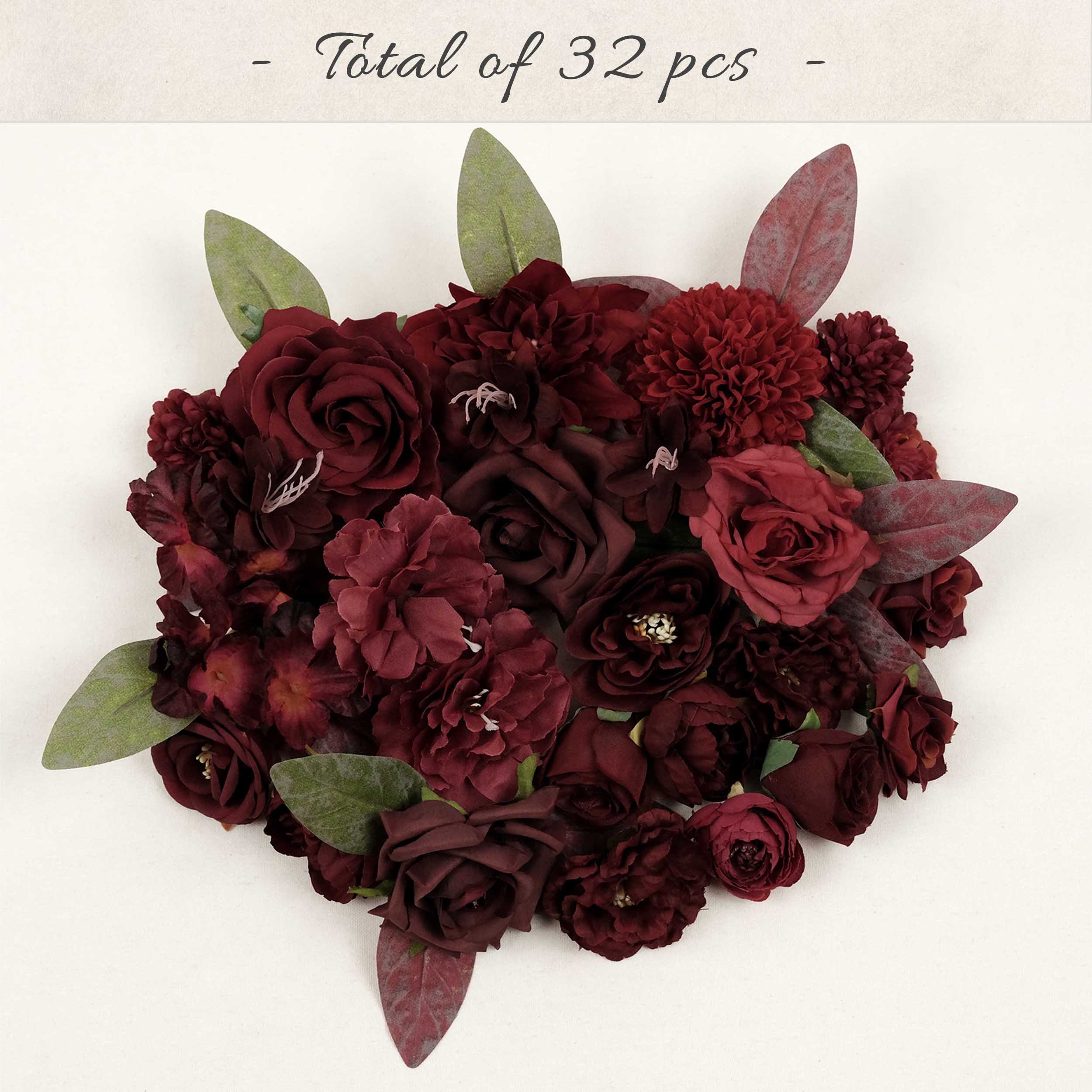 YYHUAWU Fiori artificiali Combo Box Set Gradiente Colore Fiore Foglia con Steli per Mazzi di Nozze FAI DA TE Centrotavola Baby Shower Party Decorazioni Casa Colore Nudo