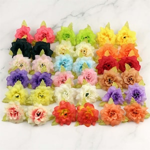 10/200P Artificial Silk Flower Head -Multicolor Bulk Mini Rose Rayon Flower For DIY Wedding Home Scrapbook Gift Box Craft Decor Fake Flower
