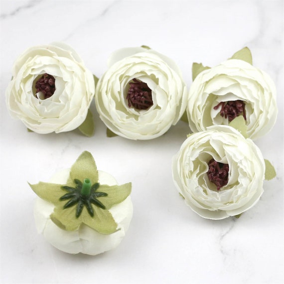 Camellia White Flowers Heads 10100pack Artificial 2 Inch Silk Etsy