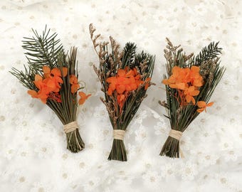 2-50 szt. Bukiet Boho z naturalnych suszonych kwiatów - pomarańczowy mini bukiet suszonych kwiatów z łodygą, idealny na prezent na Święto Dziękczynienia, dekoracja stołu weselnego DIY