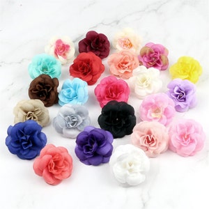 10/100P Multicolor 4cm Silk Rose Flower Craft Mini Fake Gradient Orchid Artificial Flower Head for Wedding Decoration DIY Wreath Accessory