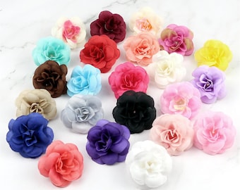 10/100P Multicolor 4cm Seide Rose Blume Handwerk Mini Fake Farbverlauf Orchidee Künstliche Blume Kopf für Hochzeit Dekoration DIY Kranz Accessoire