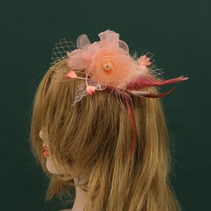 7.8'' Women's Fascinator Hat 18Color Hair Accessories Lady's Day Headpieces Headband HairClip Cocktail Corsages Lace/Feathers/Pearls Hairpin image 6