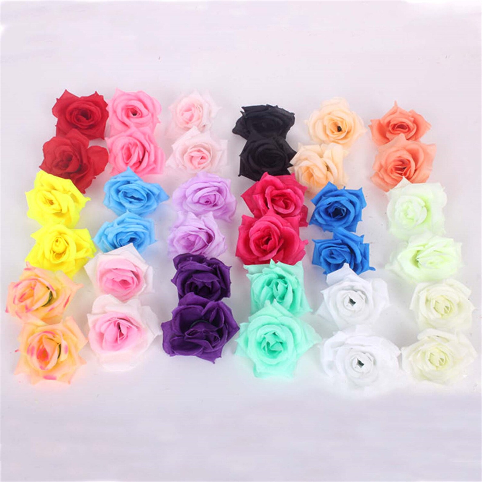 120pcs Artificial Silk 3.1 Rose Head Fake Flower Heads Etsy