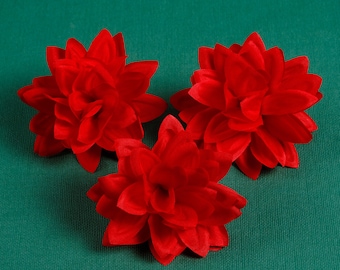 3"Red Artificial Silk Hydrangea Flower Head Bulk Faux Orchid Fake Daffodil Flower For Wedding Home Decor DIY Craft Flower 5-500P Faux Flower