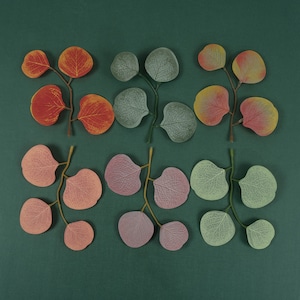 6Colors Fake Eucalyptus Leaf Artificial Silk Green Foliage Faux Leaves For DIY Craft Bouquet Cake Topper Wedding Centerpiece Decor Accessory