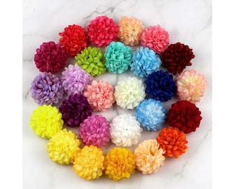 120Pcs/lot 5cm Silk Flower Bulk Wholesale Artificial Carnation Flower Head Handmade DIY Home Decor Event Party Supplies Bouquet Wreath Decor