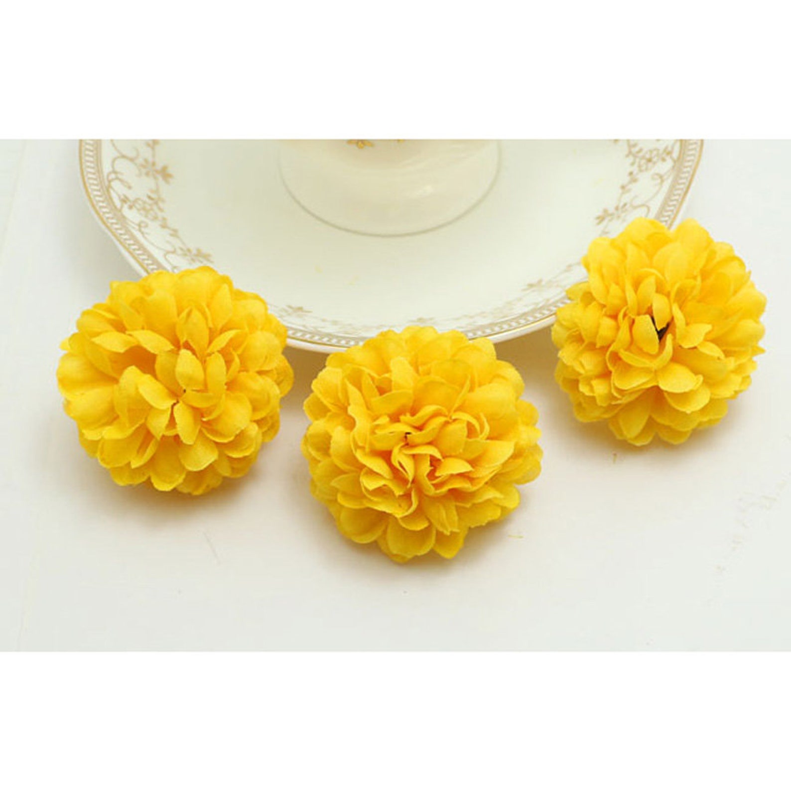 100PCS Yellow Silk flowers Bulk Carnation Artificial Flowers Etsy