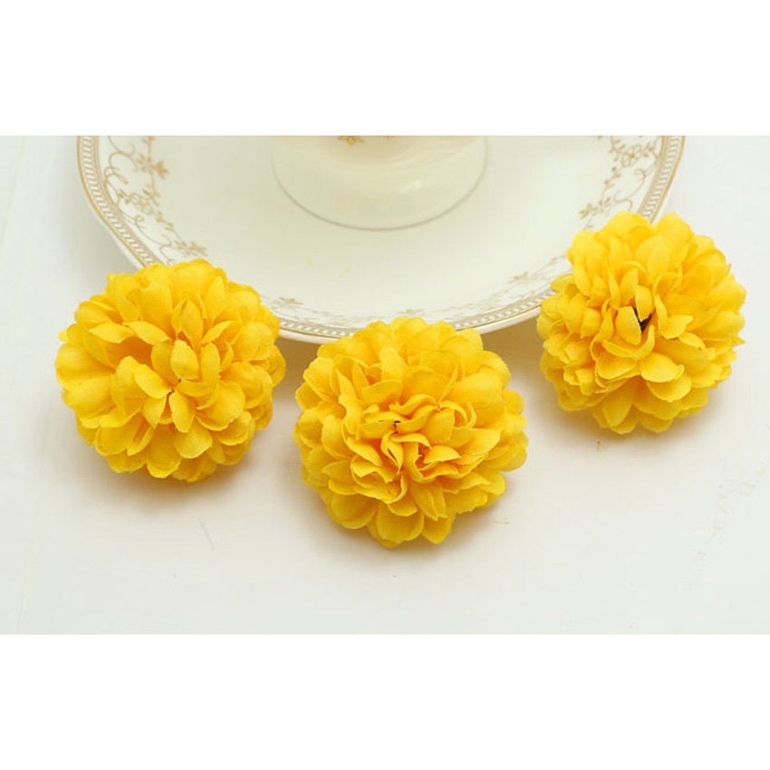 100PCS Yellow Silk Flowers Bulk Carnation Artificial Flowers Etsy UK