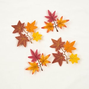 6-150Pc Herbst künstliche Ahornblätter, 1 Zweig 3 Ahornblätter / 4 Ahornblätter, Thanksgiving Herbst Blatt Herbst Hochzeit Bouquet Party Rattan Decor