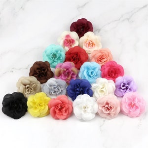 60pcs/Lot Assorted Wholesale Silk Flower Heads Artificial Mini Rose Heads Bulk Flowers For Clips Bridal Wedding Party Home Decor,45mm/1.77&quot;