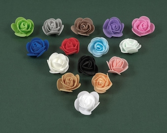24/600 STKS Kunstbloem 15 Kleuren Kleine Schuim Bloem Voor DIY Ambachten Achtergrond Kroon Pop Decor Faux Bloem Nep roos in bulk: